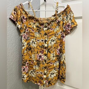 Torrid mustard floral top